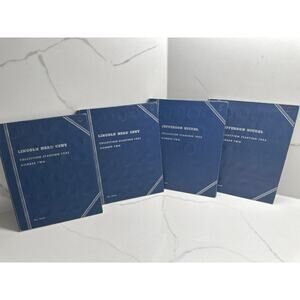 Whitman Lincoln Head Cent (2) and Jefferson Nickel (2) Coin Folder Set of 4
